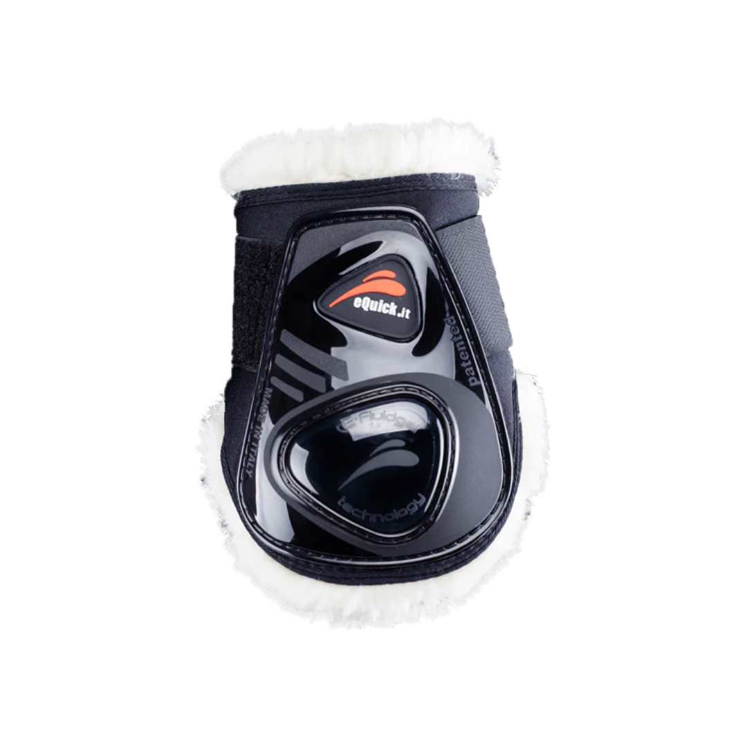 eShock Legend Rear Velcro Fluffy Fetlock Boots - Black