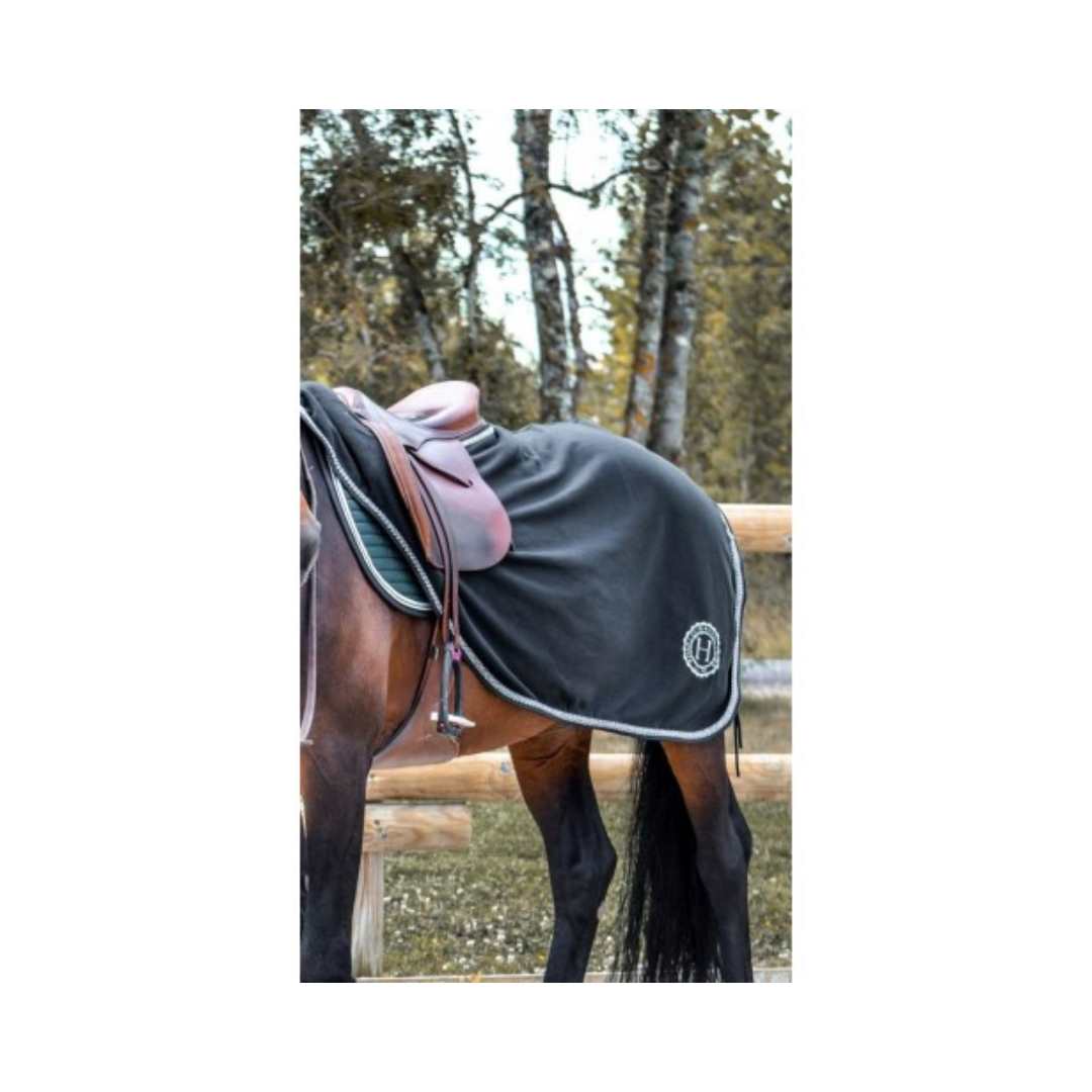 Harcour Requiem Polarfleece Horse Exercise Blanket - Black