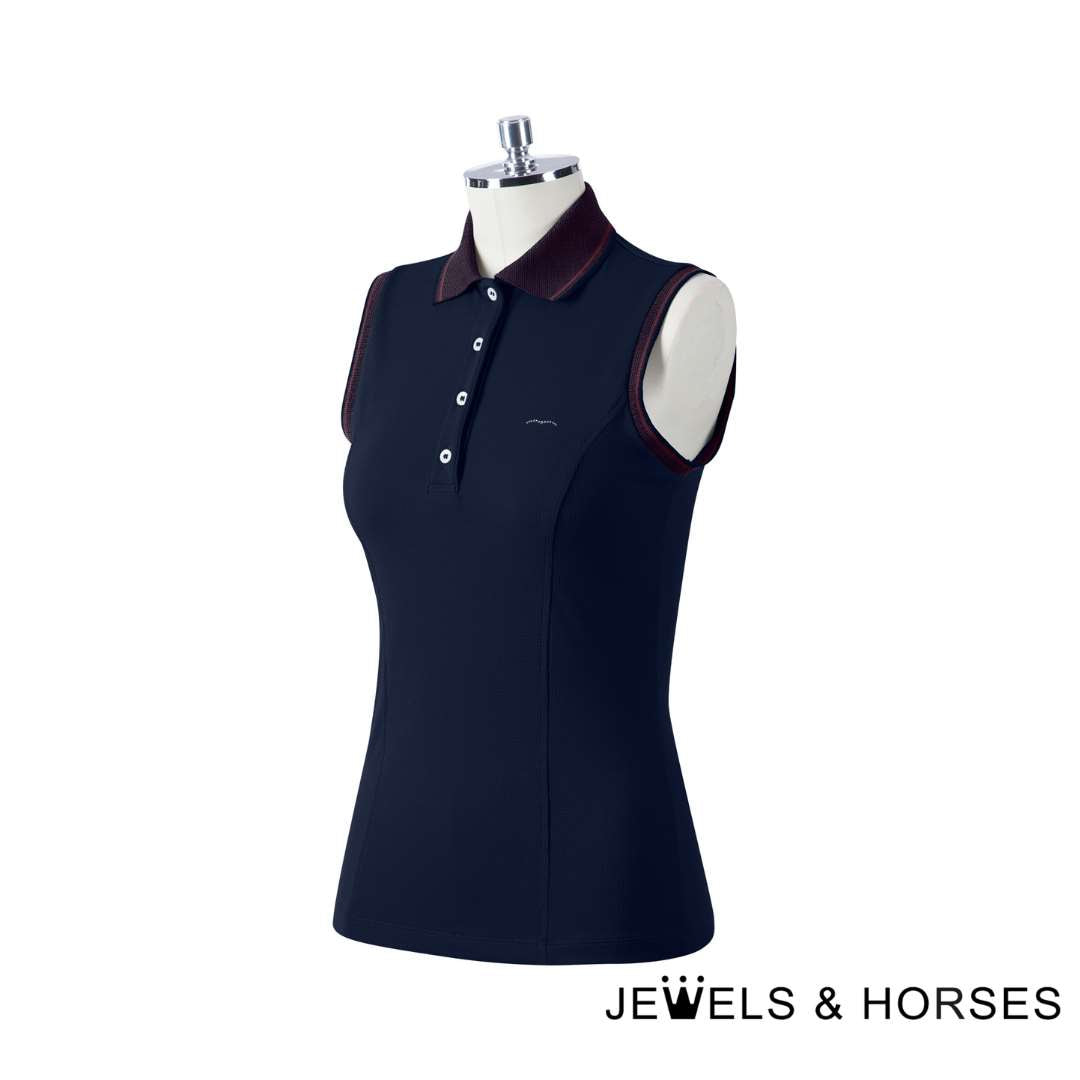 Animo Bruncio Womens Sleeveless Polo Shirt - Navy