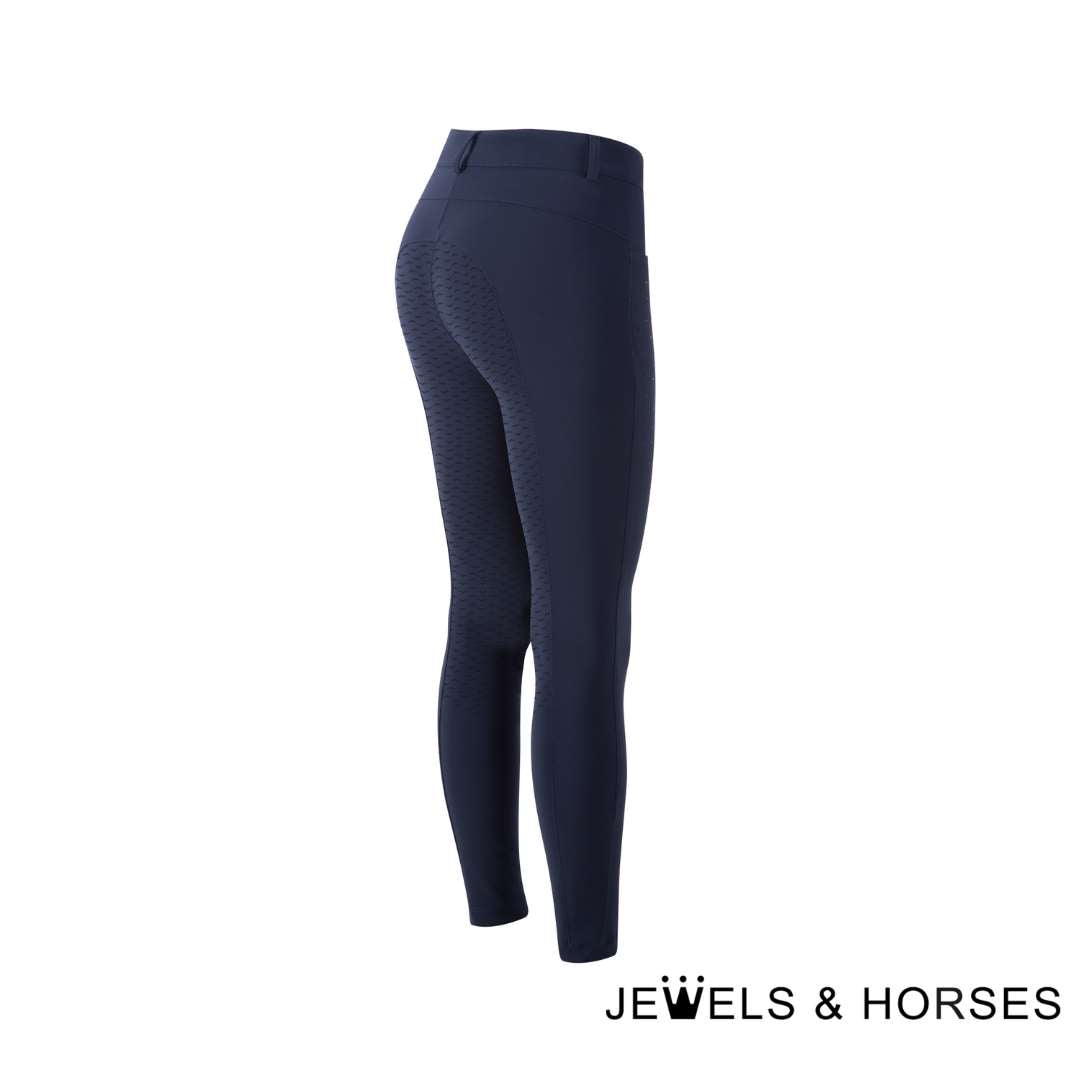 Animo Nevra Womens Full Seat Breeches - Blue Navy