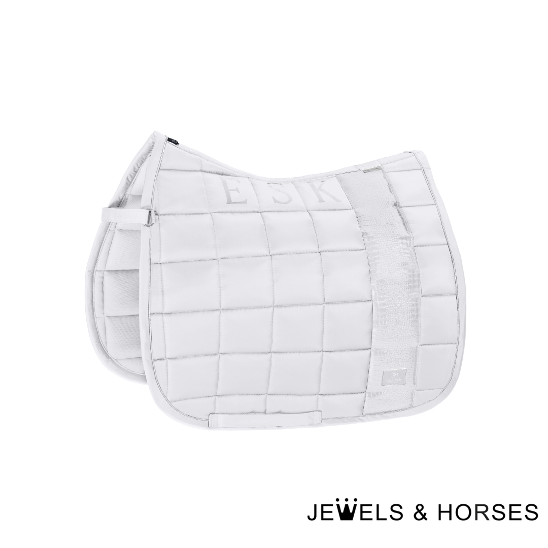 Eskadron Platinum Big Square Glossy Saddle Pad - White