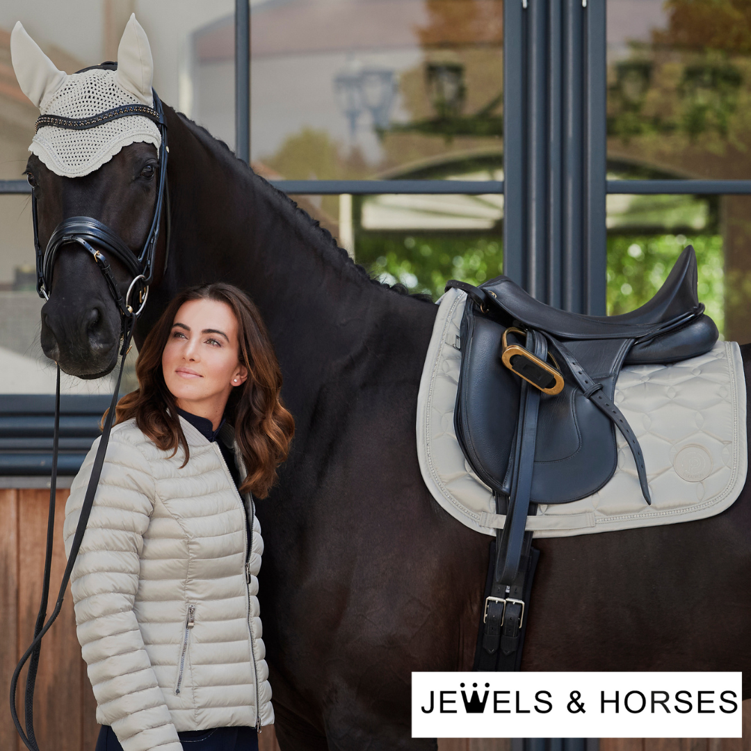 Eskadron Platinum Satin Crystal Saddle Pad - White