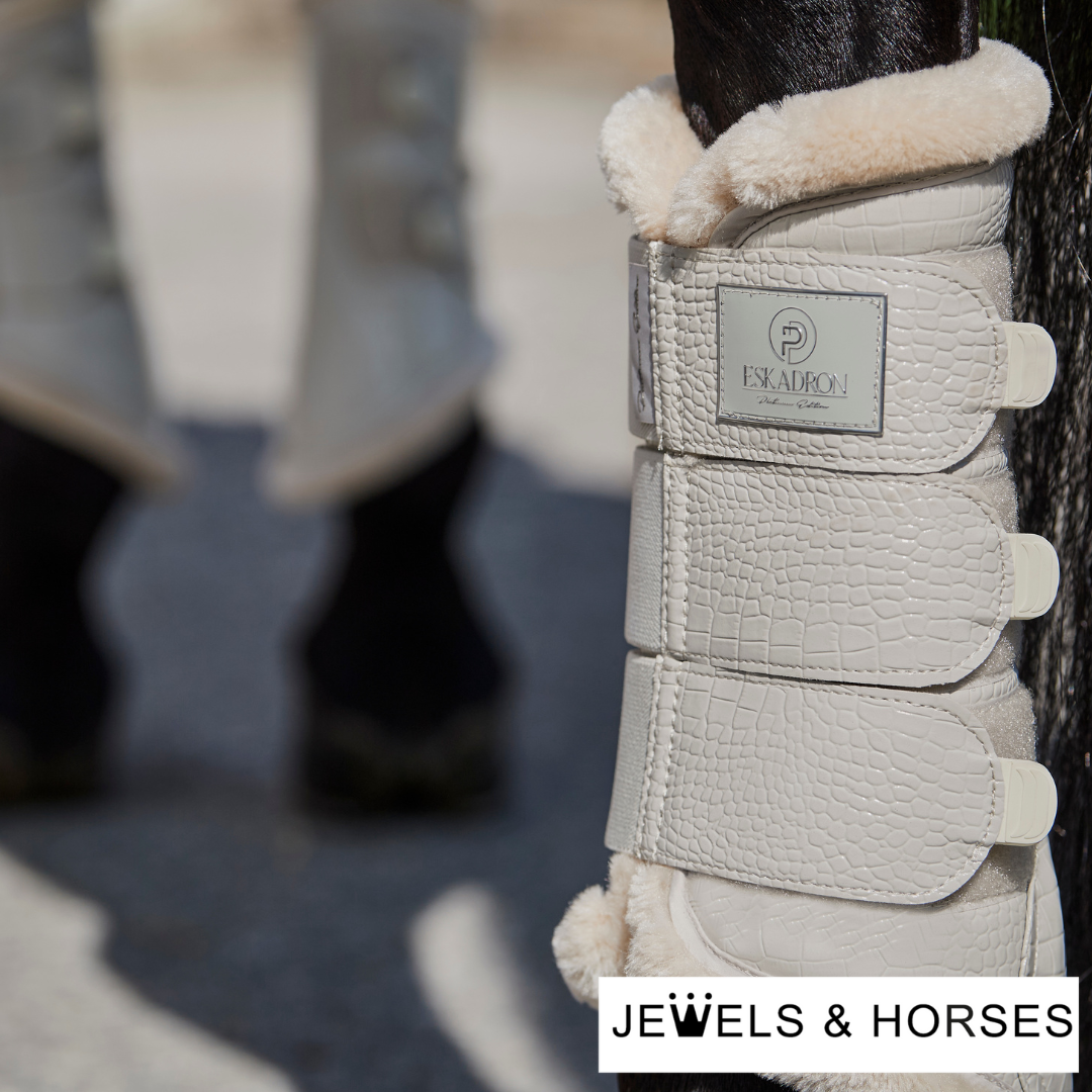 Eskadron Tendon Boots - Platinum Croco Fauxfur Tendon Boots - Pearl Grey