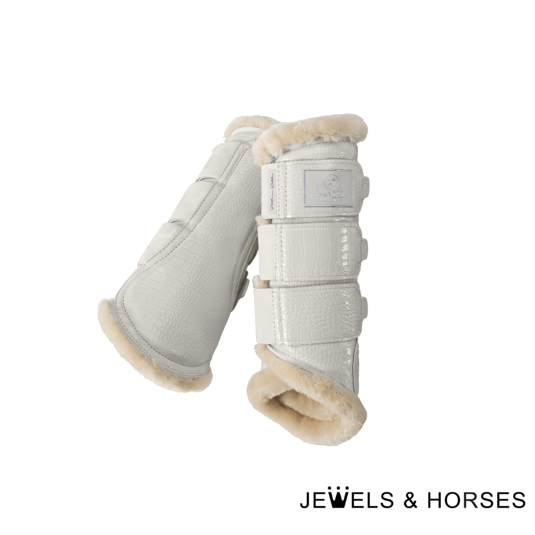 Eskadron Tendon Boots - Platinum Croco Fauxfur Tendon Boots - Pearl Grey