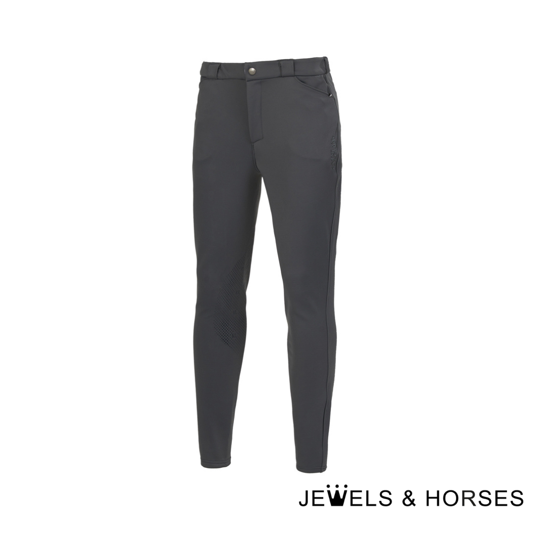 Kingsland Men's Breeches KL Kolton M F-Tec4 Knee Grip Trekkers - Grey Pinstripe