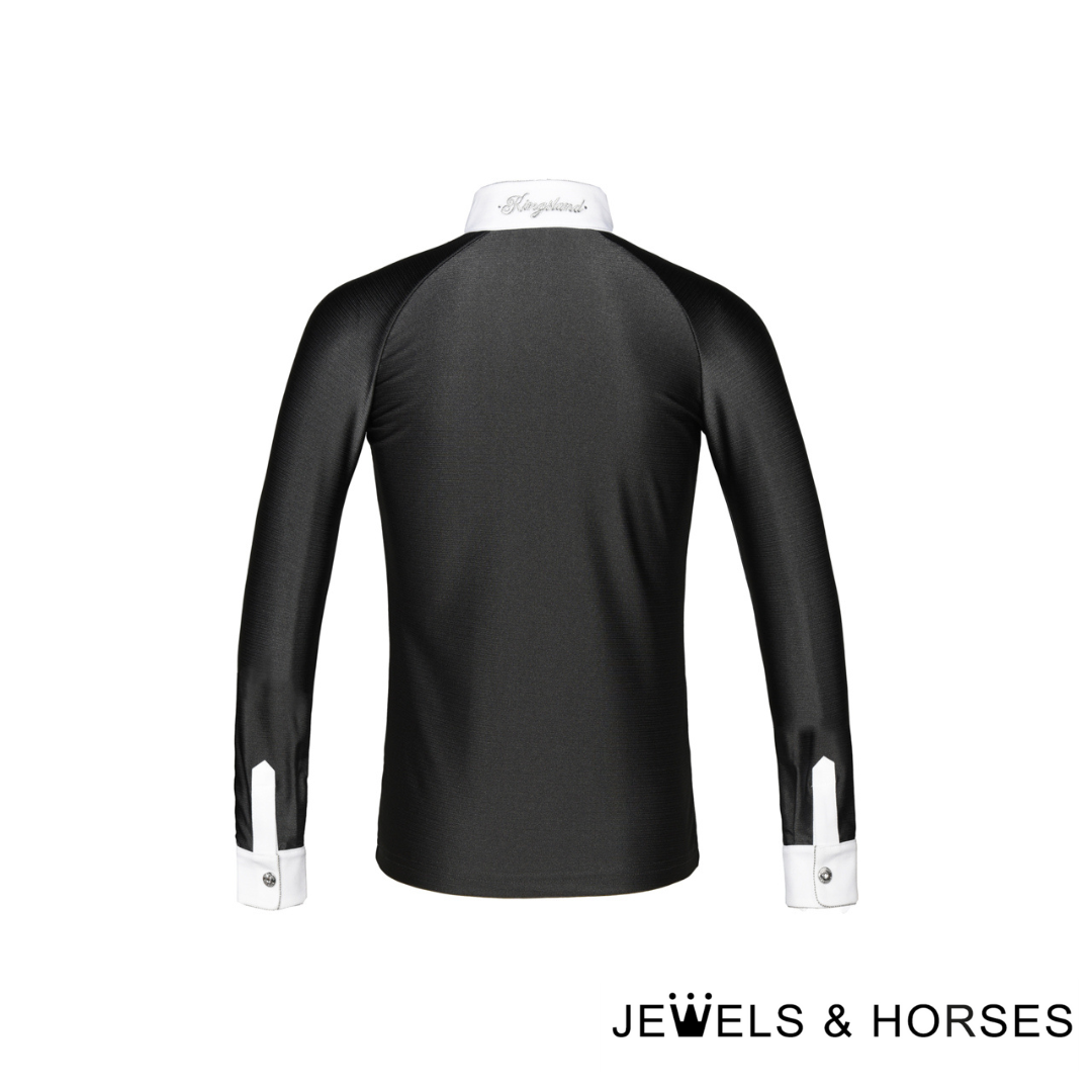 Kingsland KL Roselyn Ladies Long Sleeve Show Shirt - Grey Pinstripe