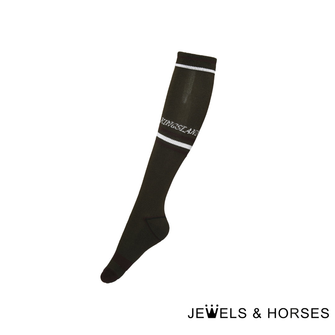 Kingsland Knee Socks KL Swann Unisex Coolmax - Green Black Ink
