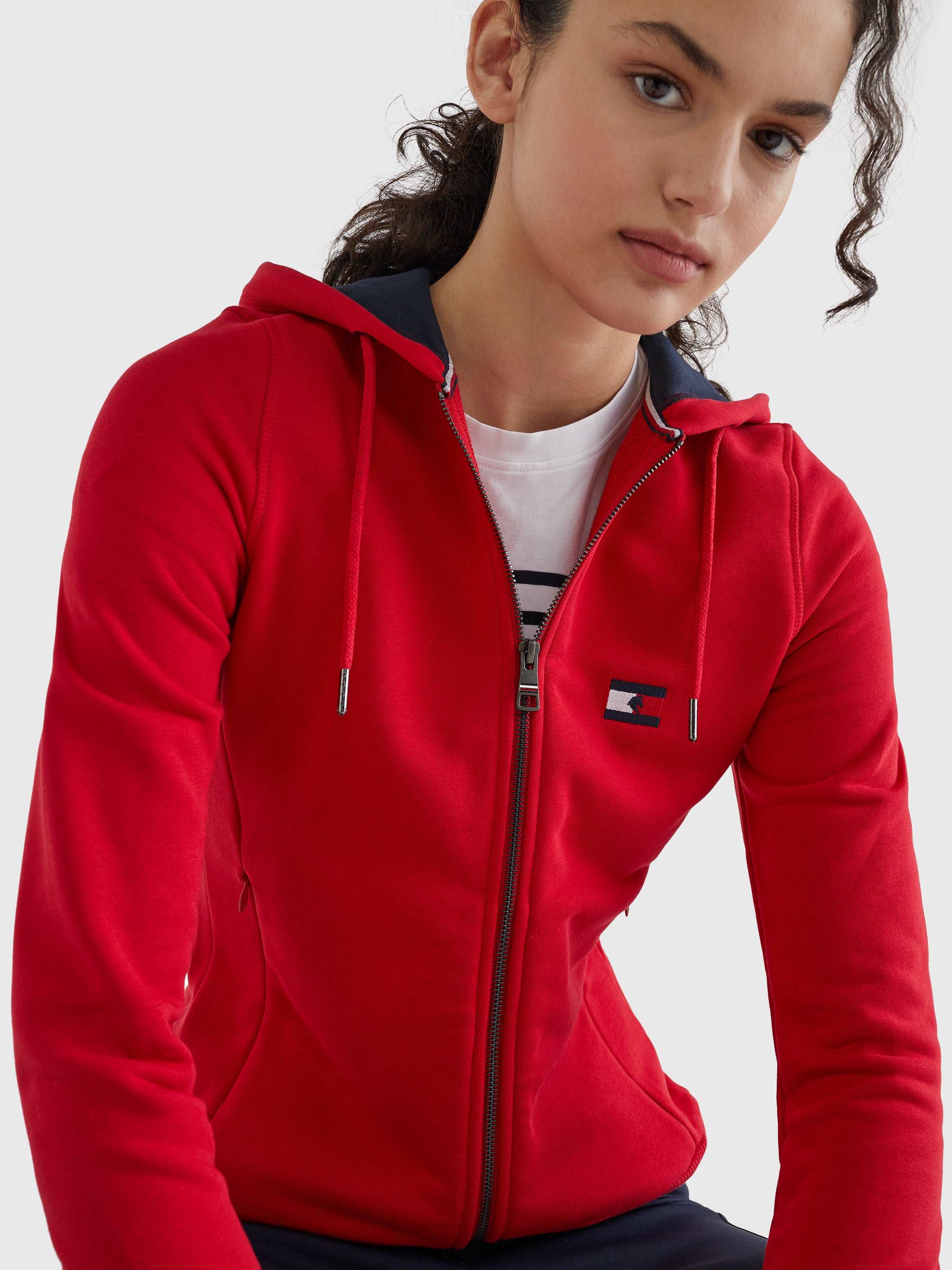 Tommy Hilfiger Sweat Jacket with Zipper Style - Primary Red