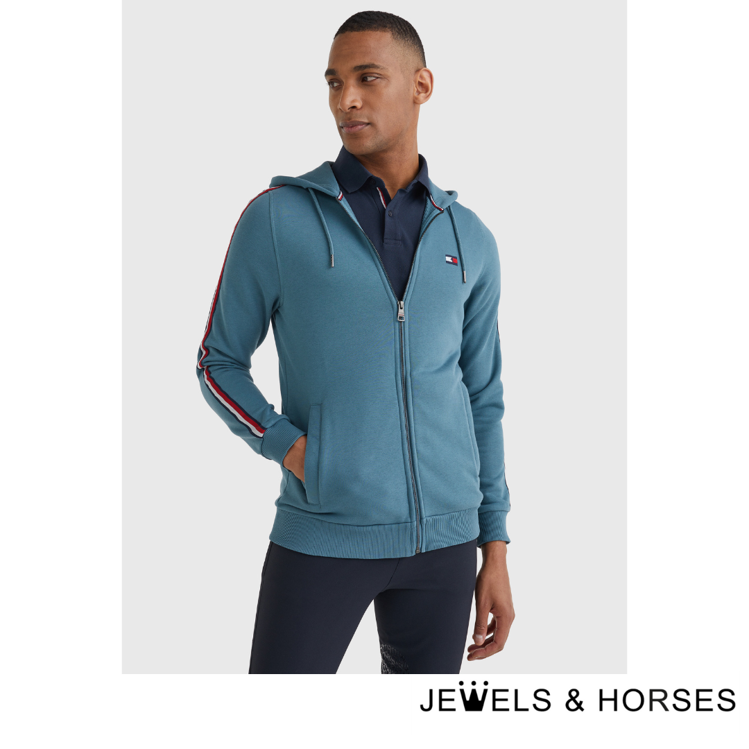 Tommy Hilfiger Equestrian Men's Zip-thru Hoody Style - Mercury Marine