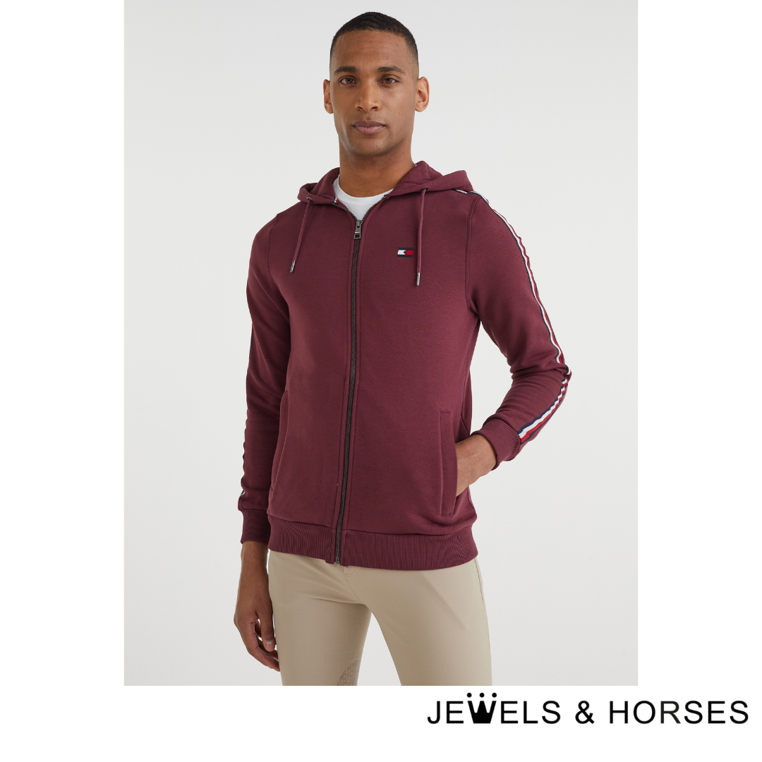 Tommy Hilfiger Equestrian Men's Zip-thru Hoody Style - Rouge