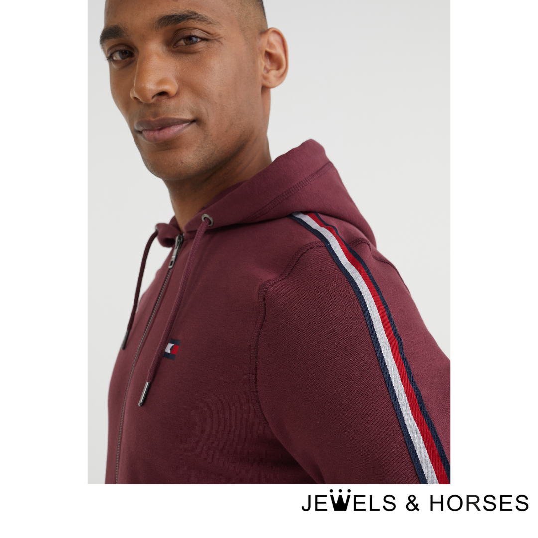 Tommy Hilfiger Equestrian Men's Zip-thru Hoody Style - Rouge