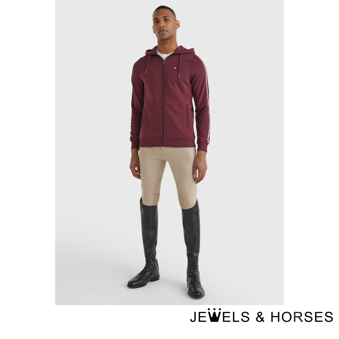 Tommy Hilfiger Equestrian Men's Zip-thru Hoody Style - Rouge