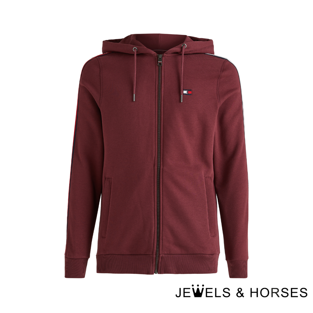 Tommy Hilfiger Equestrian Men's Zip-thru Hoody Style - Rouge