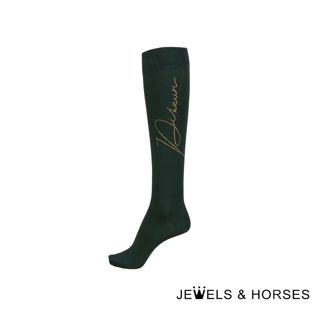 Pikeur Knee Socks with Rhinestones - Green