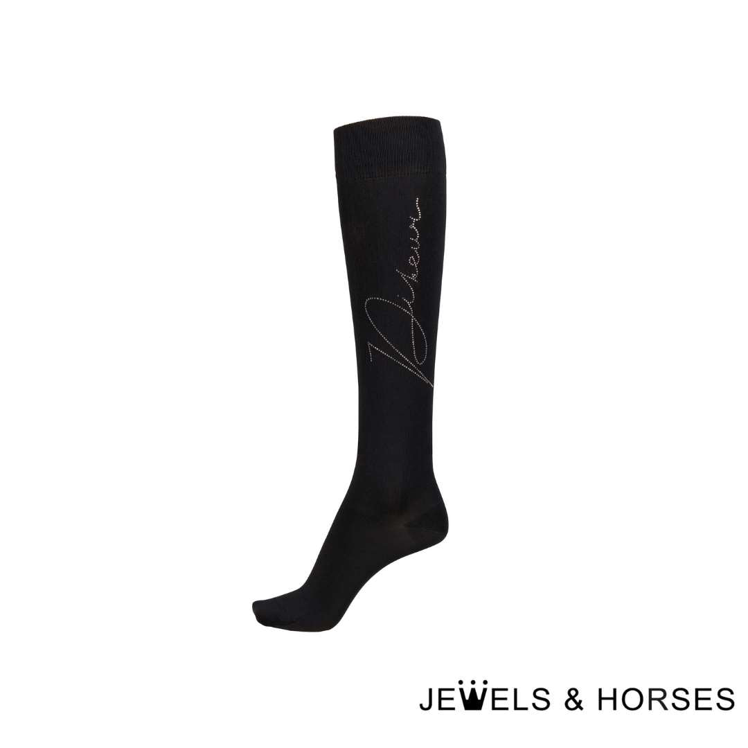 Pikeur Knee Socks with Rhinestones - Black