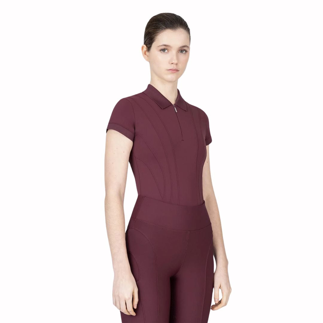 Maximilian Women Arc Short Sleeve Polo Shirt (Rosewood)