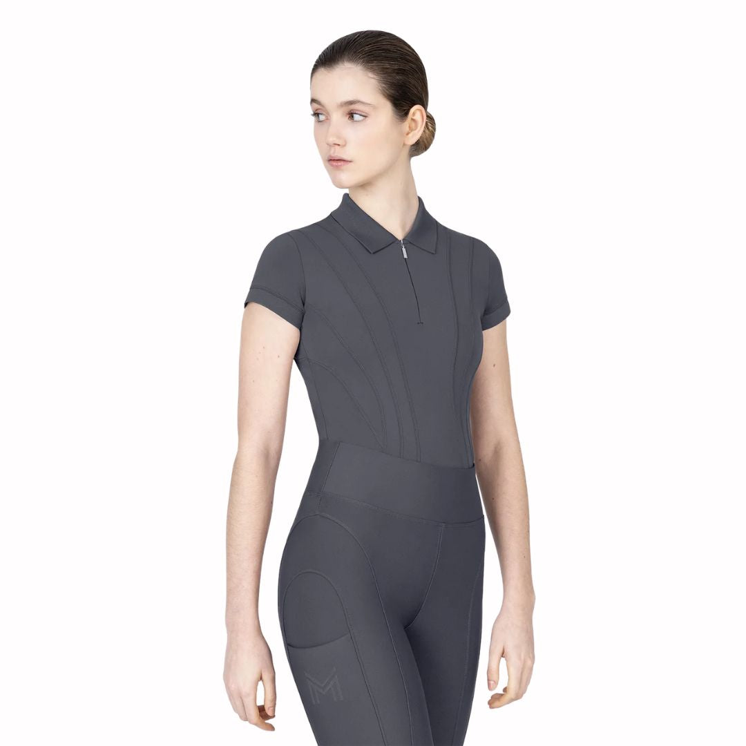 Maximilian Women Arc Short Sleeve Polo Shirt (Graphite)