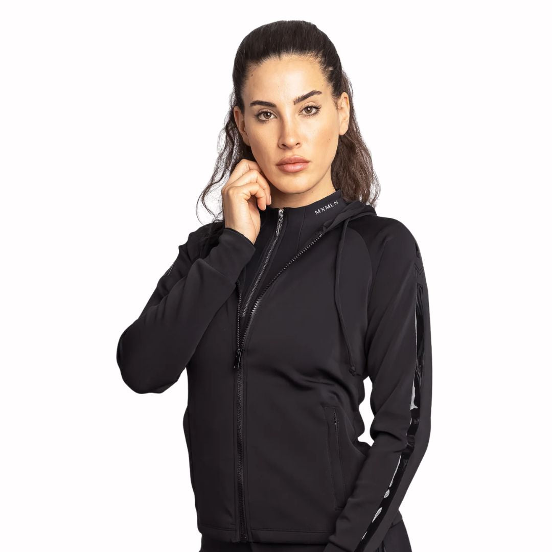 Maximilian Women Reflection Zip Hoodie (Black)