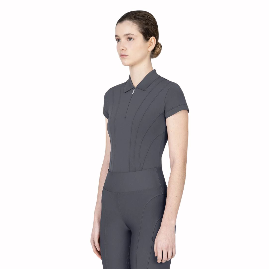 Maximilian Women Arc Short Sleeve Polo Shirt (Graphite)