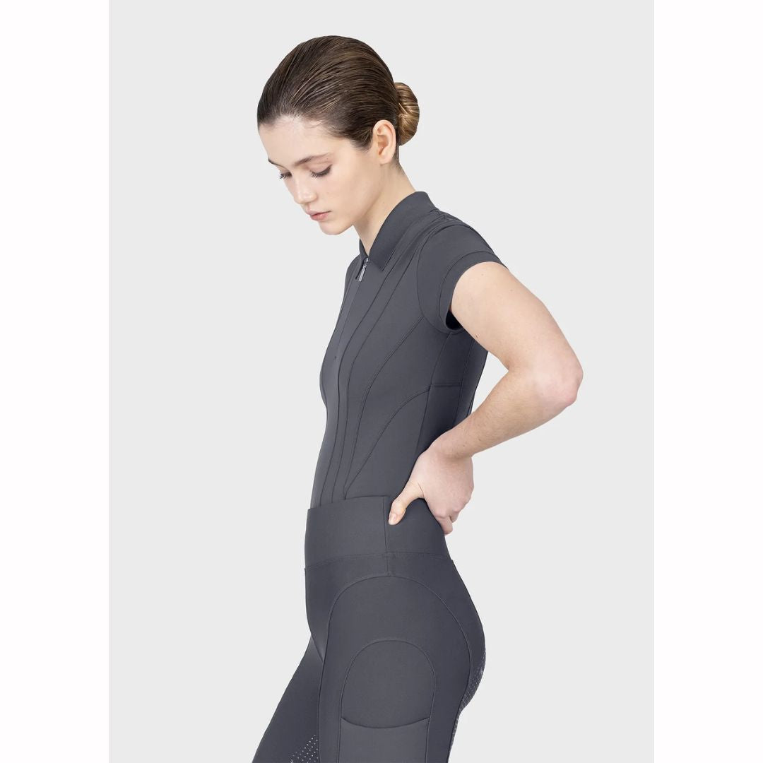 Maximilian Women Arc Short Sleeve Polo Shirt (Graphite)