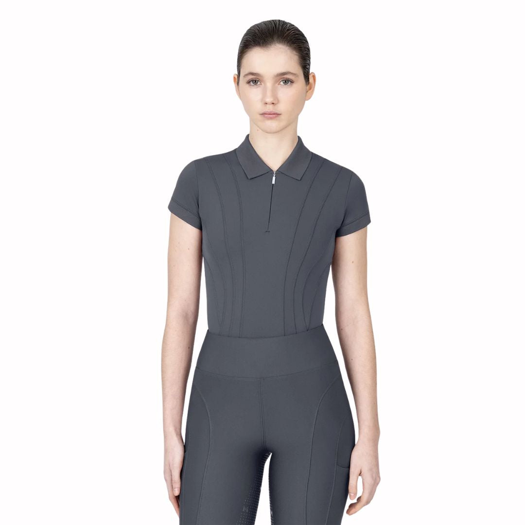 Maximilian Women Arc Short Sleeve Polo Shirt (Graphite)