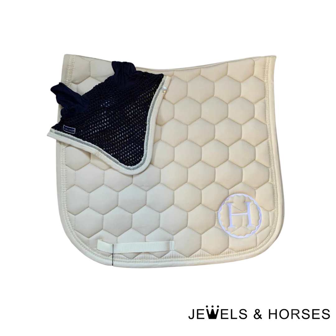 Harcour France Saddy Saddlepad Set with Fleur Fly Veil - Beige