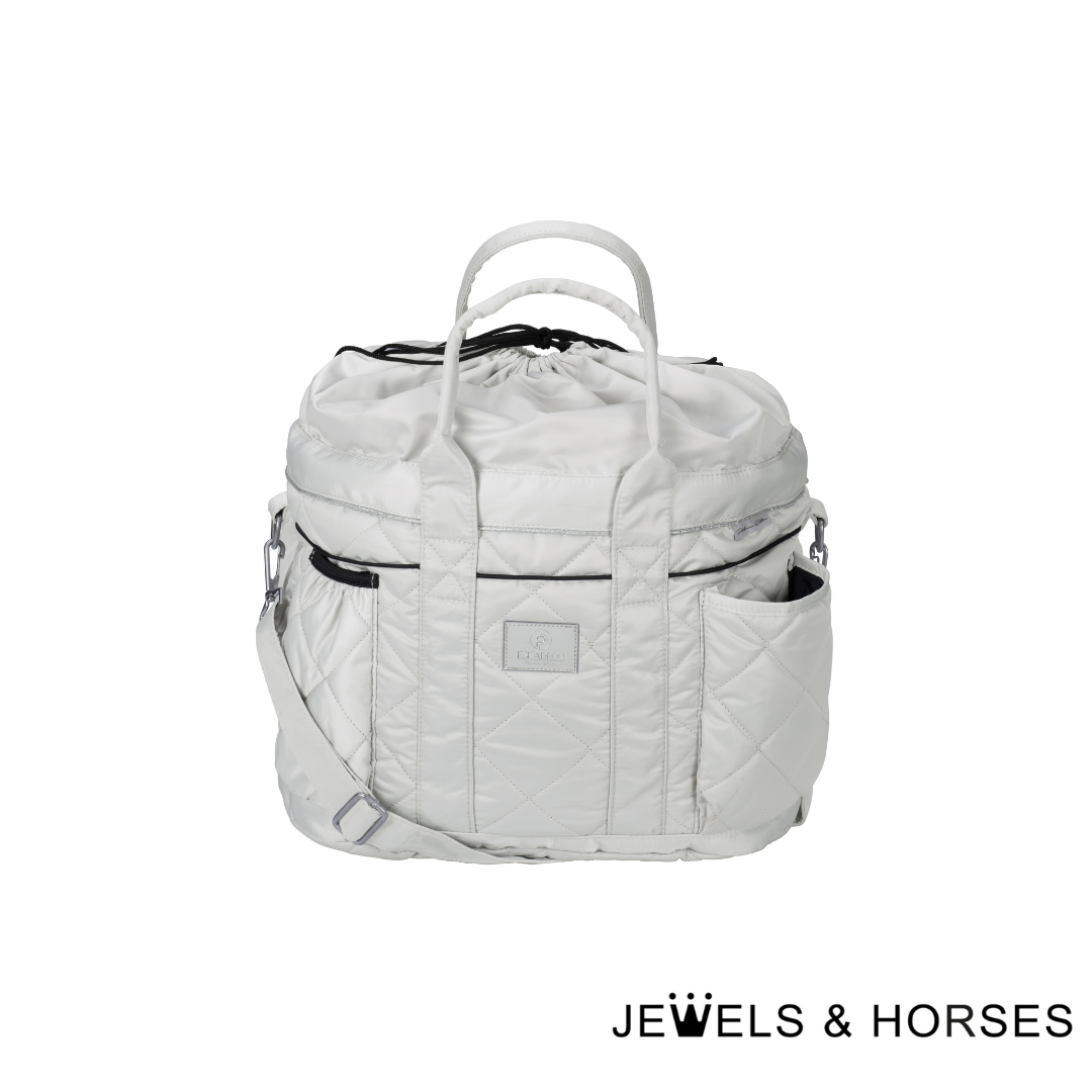 Eskadron Platinum Glossy Quilted Accessories Bag - Pearl Grey