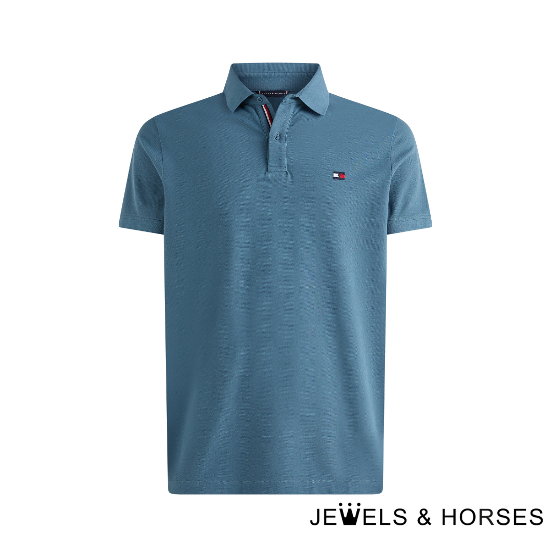 Tommy Hilfiger Equestrian Men's Embroidery Logo Poloshirt Style - Mercury Marine